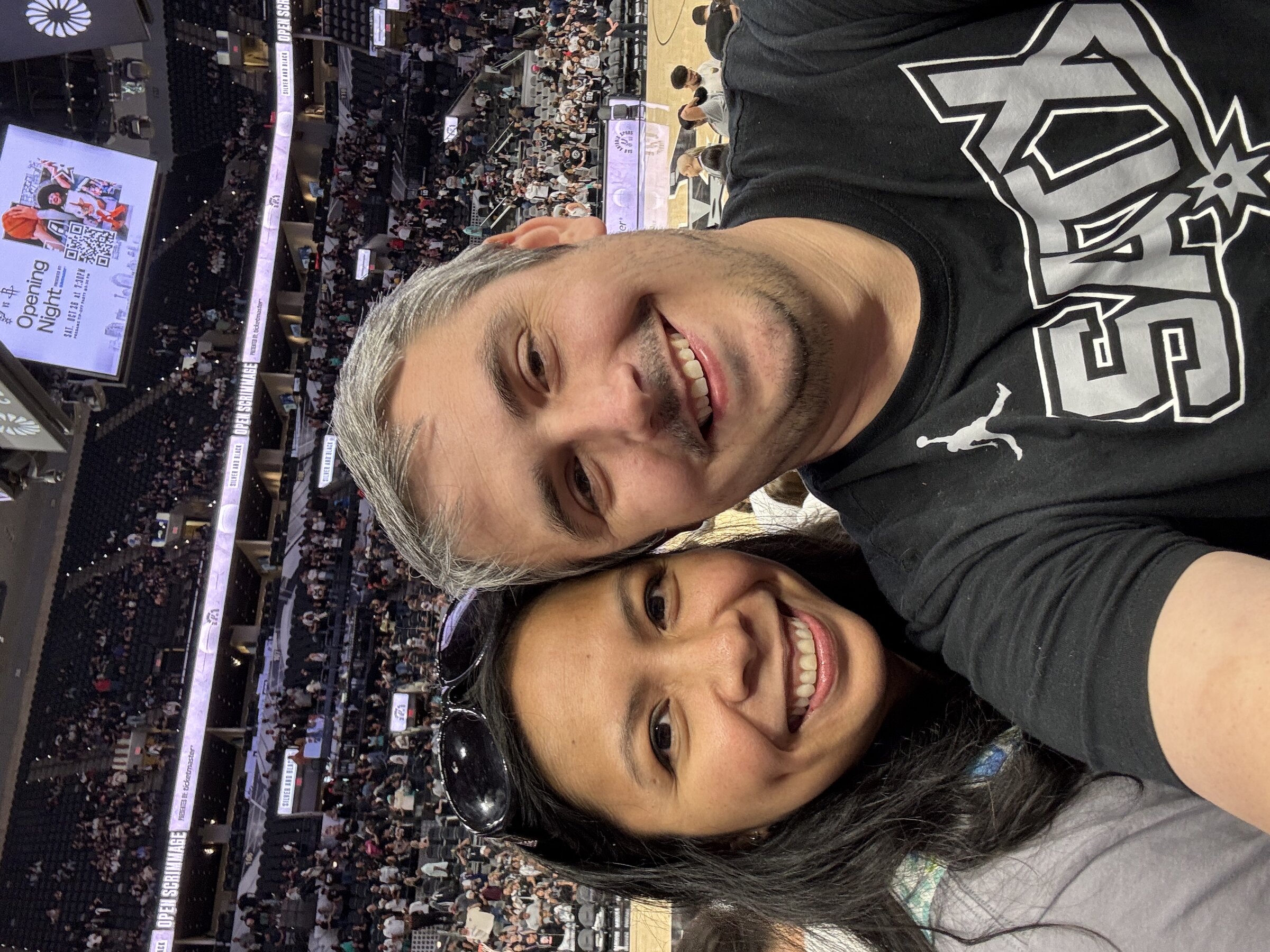 Philip and his wife at a Spurs game